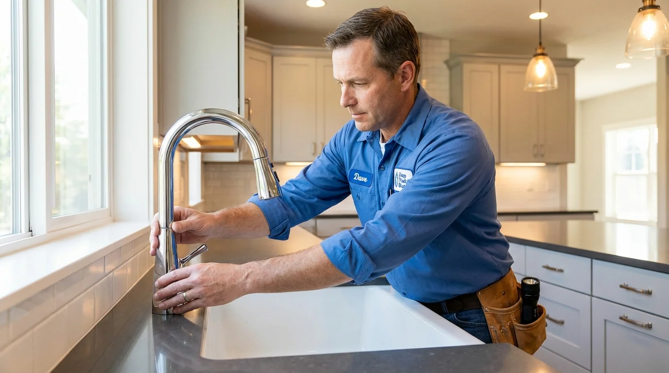 Kitchen faucet installation by Johns Plumbing LLC in West Jefferson